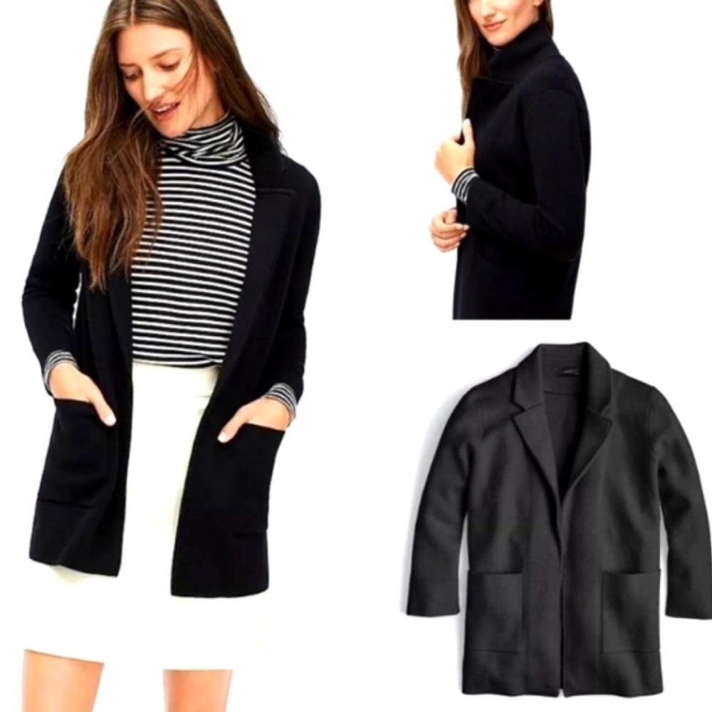 J. Crew 365 Black Open Front Sweater Blazer Size XS
